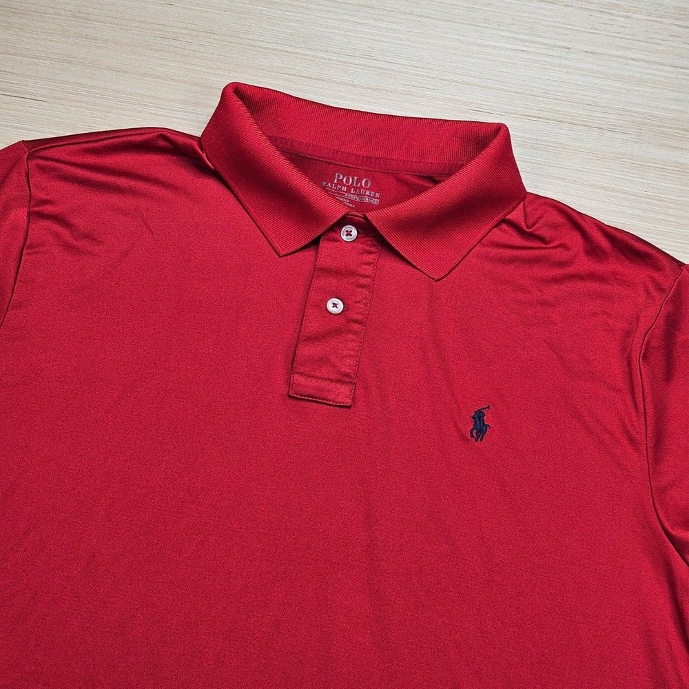 Polo Ralph Lauren Performance Polo Shirt Men XL Red Short Sleeve Golf Athletic